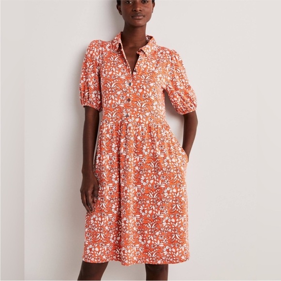 Boden Mini Jersey Shirt Dress in Tigerlilly Wildflower Modal Cotton Blend 4P EUC - Picture 2 of 11